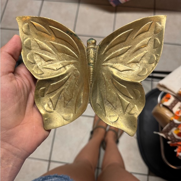 Vintage brass butterfly ashtray - Picture 1 of 3